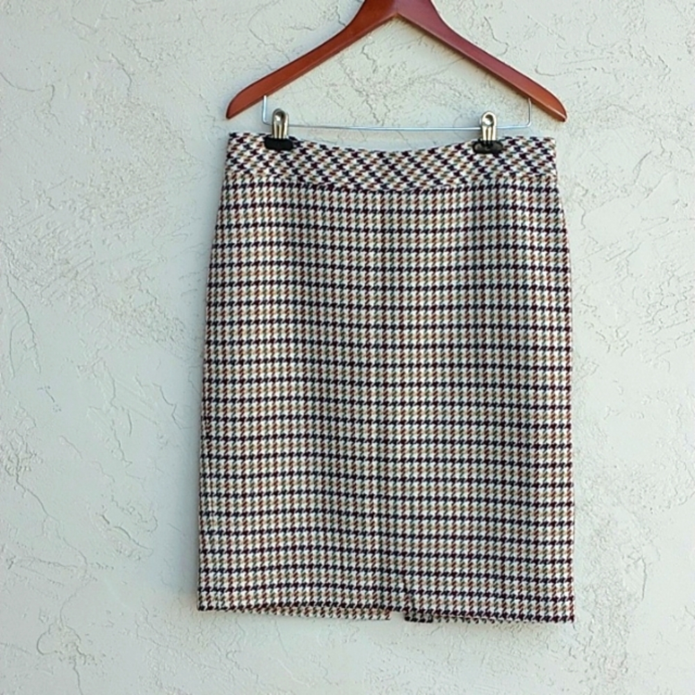 TALBOTS Plaid Wool Blend Pencil Skirt Size 12